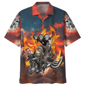 Hot Rod Red Unique Design Unisex Hawaiian Shirt- For men and women - Fanshubus