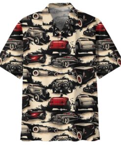 Hot Rod Tan Awesome Design Unisex Hawaiian Shirt- For men and women - Fanshubus