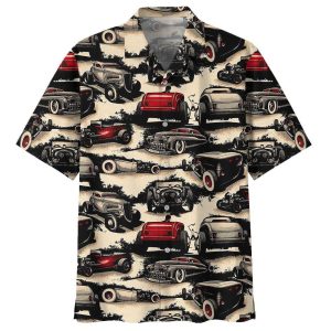 Hot Rod Tan Awesome Design Unisex Hawaiian Shirt- For men and women - Fanshubus