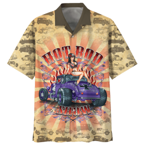 Hot Rod Tan Unique Design Unisex Hawaiian Shirt- For men and women - Fanshubus