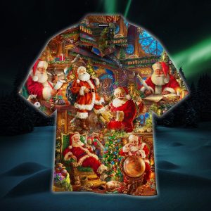 House of Santa Claus Christmas Hawaiian Shirt | For Men &amp; Women | Adult |- For men and women - Fanshubus