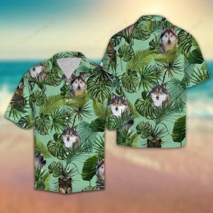 Huge Wolf Tropical Green Nice Design Hawaiian Shirt For Men Women- For men and women - Fanshubus