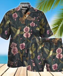 Humming Bird Hawaiian Shirt Set  -  Unisex