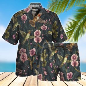 Humming Bird Hawaiian Shirt Set  -  Unisex