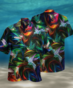 Hummingbird Fantasy Hawaiian Shirt .