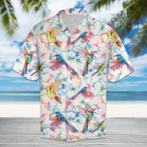 Hummingbird Floral Colorful Nice Design Hawaiian Shirt For Men Women- For men and women - Fanshubus