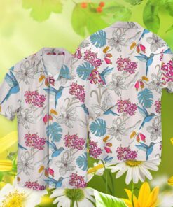 Hummingbird Vintage hibiscus palm Hawaiian Shirt - For Men and Women Fanshubus