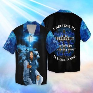 I Believe In God Christian 3D Full Print Hawaiian Shirt Shirt - For Men and Women - Fanshubus