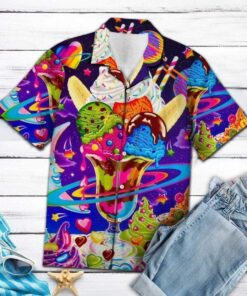 Ice Cream In The Planet Hawaiian Shirt For Men Women- For men and women - Fanshubus