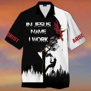 In Jesus Name I Work Hawaiian Shirt For Men Women- For men and women - Fanshubus