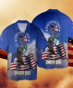 Independence Day One Nation Under God Hawaiian Shirt | For Men &amp; Women | Adult |- For men and women - Fanshubus