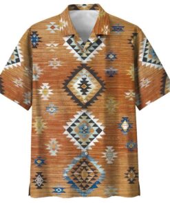 Indigenous Khaki Nice Design Unisex Hawaiian Shirt- For men and women - Fanshubus