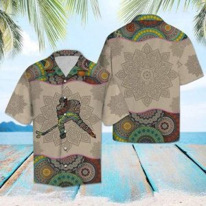 intage Bohemian Hockey Hawaiian Aloha Shirt- For men and women - Fanshubus