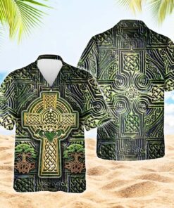 Irish Celtic Cross Hawaiian Shirt - For Men and Women Fanshubus