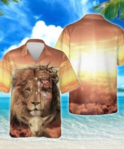 Jesus Is Risen Lion Hawaiian Shirt- For men and women - Fanshubus