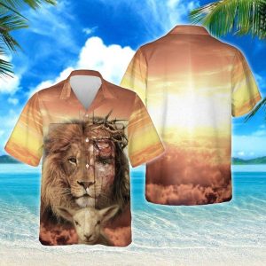 Jesus Is Risen Lion Hawaiian Shirt- For men and women - Fanshubus