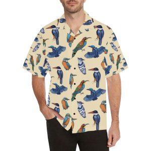 Kingfisher Bird Pattern Print Design Hawaiian Shirt- For men and women - Fanshubus
