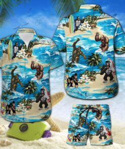 Kingkong Hawaiian Shirt Set For Men Women- For men and women - Fanshubus