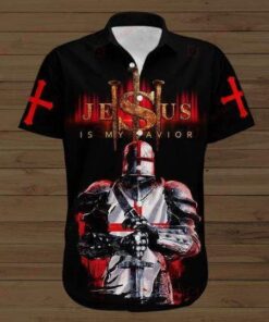 Knights Templar Jesus Hawaiian Shirt - For Men and Women - Fanshubus