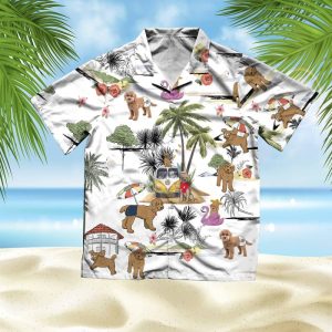 Labradoodle Hawaiian Shirt Hawaii Beach Retro - Fanshubus