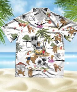 Labradoodle Hawaiian Shirt Hawaii Beach Retro - Fanshubus