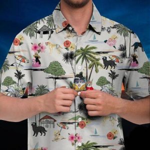 Labrador Hawaiian Shirt Hawaii Beach Retro - Fanshubus