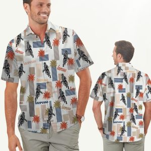 Lacrosse 3D Tropical Men Hawaiian Shirt -  Summer Shirt -  Beach Shirts For Sport Lovers In Summer .