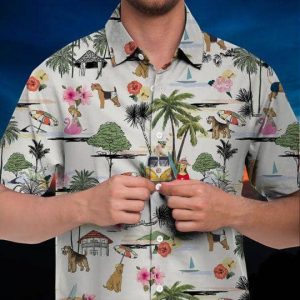 Lakeland Terrier Hawaiian Shirt Hawaii Beach Retro .