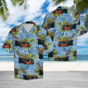 Lawn Mower Tropical Blue Nice Design Hawaiian Shirt For Men Women- For men and women - Fanshubus