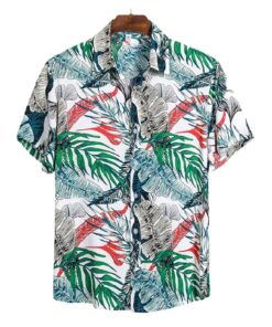 Leaves White High Quality Hawaiian Shirt