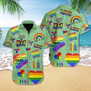 LGBT Love Is Love Hawaiian Shirt - For Men & Women - Adult