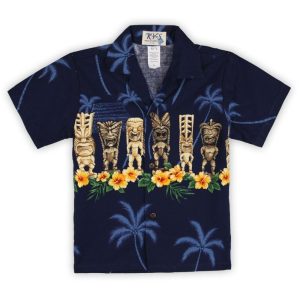 Liki Lucky Tiki Blue Awesome Design Hawaiian Shirt- For men and women - Fanshubus