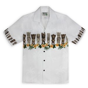 Liki Lucky Tiki White Awesome Design Hawaiian Shirt- For men and women - Fanshubus
