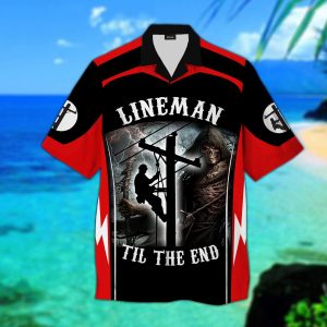 Lineman Til The End Hawaiian Shirt For Men Wonmen- For men and women - Fanshubus