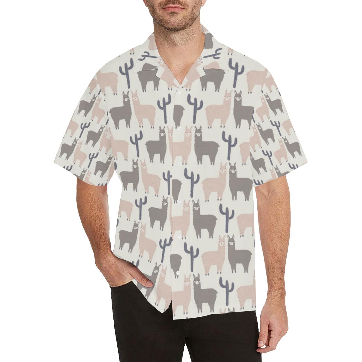 llama_alpaca_pattern_mens_all_over_print_hawaiian_shirt_2865.jpg