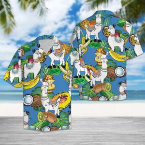 Llama Love Fruit Colorful Nice Design Hawaiian Shirt For Men Women- For men and women - Fanshubus