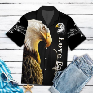 Love Eagle Tropical Polyester Hawaiian Shirt- For men and women - Fanshubus