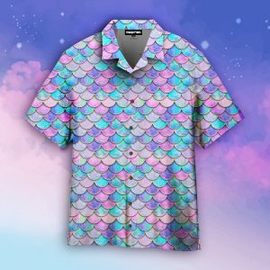 Magic Kingdom Mermaid Fish Scale Wave Hawaiian Shirt | For Men &amp; Women | Adult | Wt1276- For men and women