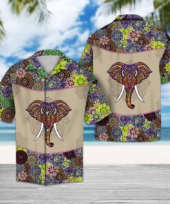 Mandala Elephant Hawaiian Shirt - For Men and Women Fanshubus