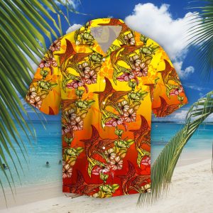 Marlins Hibiscus Tropical Hawaiian Shirt | For Men &amp; Women | Adult | Hw1558- For men and women