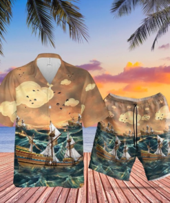 Mayflower Hawaiian Shirt Set For Men Women- For men and women - Fanshubus