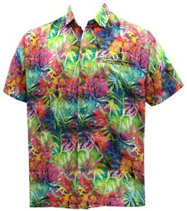 Men Casual Beach hawaiian Shirt for Aloha Tropical Beach front Short sleeve Multicolor - Fanshubus