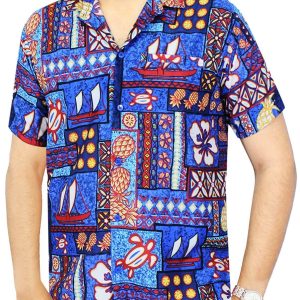 Men's Aloha Hawaiian Shirt Short Sleeve Button Down Casual Beach Party - Fanshubus