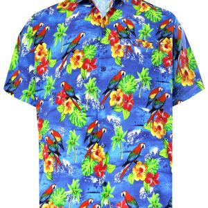 Men's Aloha Hawaiian Shirt Short Sleeve Button Down Casual Beach Party Printed shirt - Fanshubus