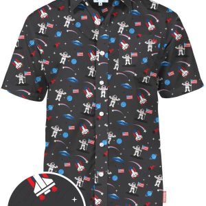 Mens Land Of The Free Black Awesome Design Hawaiian Shirt- For men and women - Fanshubus