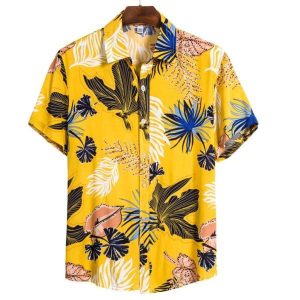 MenS Summer Beach Hawaiian Shirt Brand Short Sleeve Floral Shirts Men Casual Holiday Vacation Clothing Camisas - Fanshubus