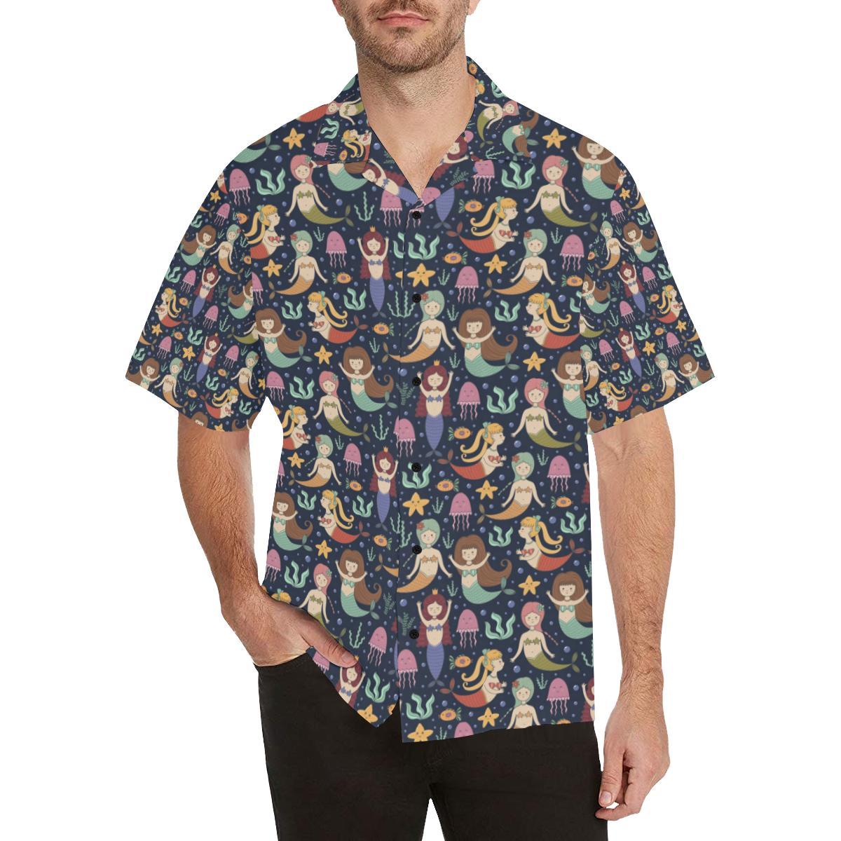 mermaid_cartoon_pattern_print_design_hawaiian_shirt_7917.jpg