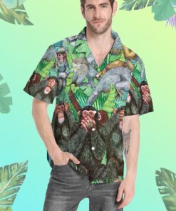 Monkey Hawaiian Shirt For Men Women- For men and women - Fanshubus