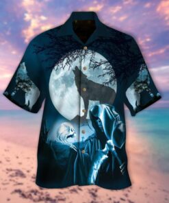 Moonlight Death Halloween Hawaiian Shirt- For men and women - Fanshubus