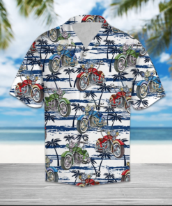 Motorbike Palm Tree Hawaiian Shirt For Men Women- For men and women - Fanshubus